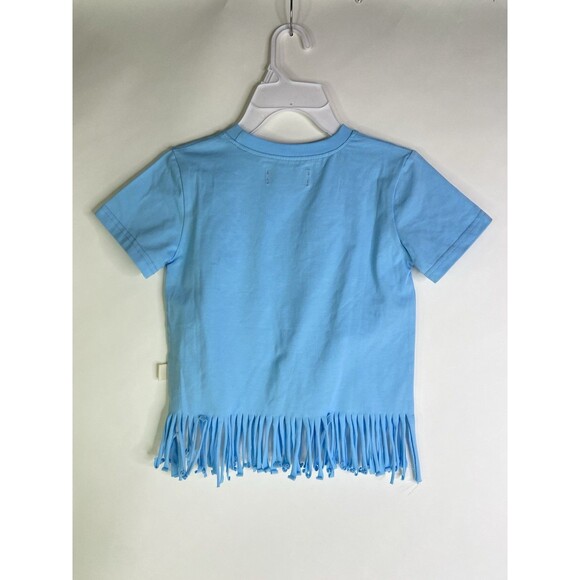 Cheeky Plum Fringe Americas Sweetheart Top Tee Shirt Blue Size Girls 6 - Picture 2 of 6